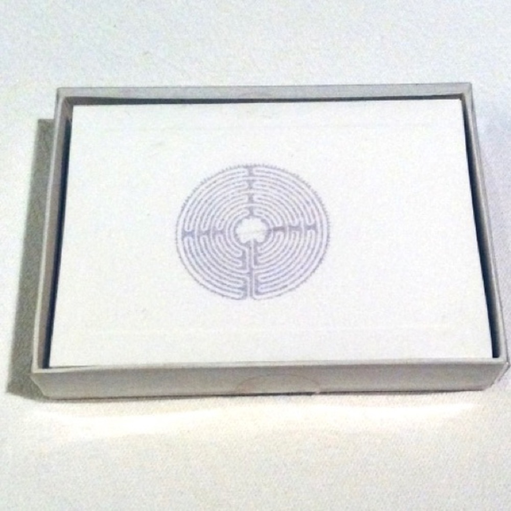 Note Cards Lavender Embossed Chartres Labyrinth